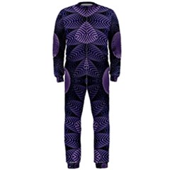 Gometric Shapes Geometric Pattern Purple Background Onepiece Jumpsuit (men)