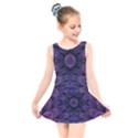 Gometric Shapes Geometric Pattern Purple Background Kids  Skater Dress Swimsuit View1