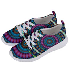 Mandela Kaleidoscope Squares Geometric Shapes Women s Lightweight Sports Shoes by Ravend