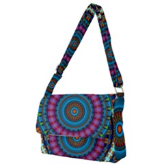 Mandela Kaleidoscope Squares Geometric Shapes Full Print Messenger Bag (s) by Ravend