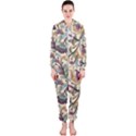 Wallpaper Floral Pattern Floral Wallpaper Background Hooded Jumpsuit (Ladies) View1