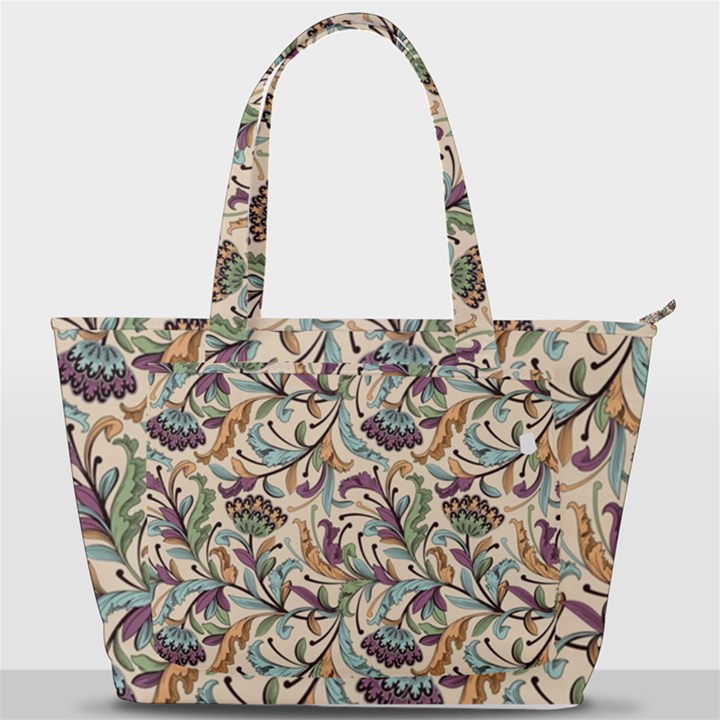 Wallpaper Floral Pattern Floral Wallpaper Background Back Pocket Shoulder Bag 