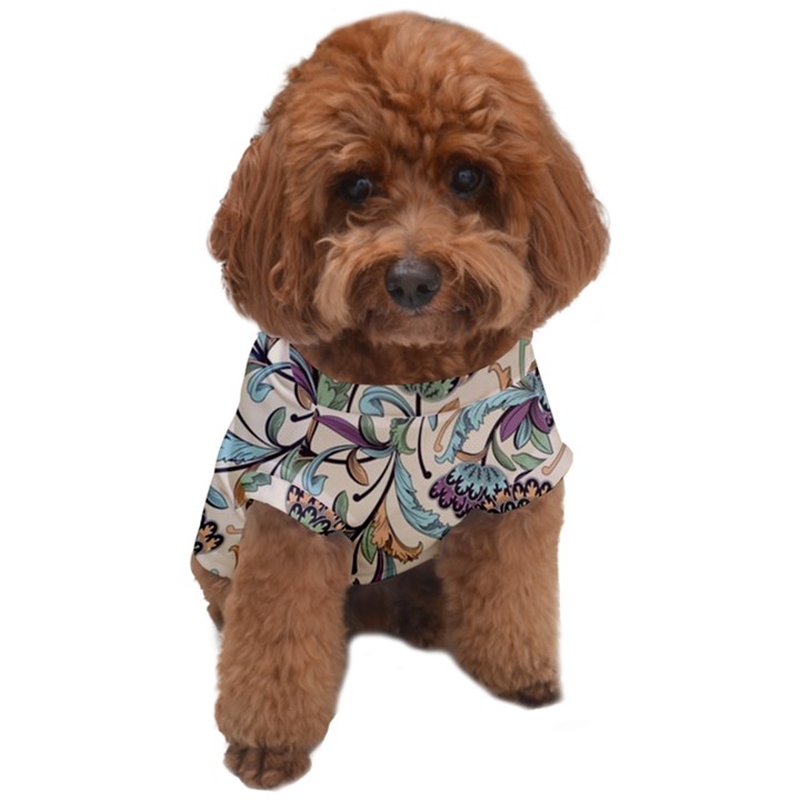 Wallpaper Floral Pattern Floral Wallpaper Background Dog T-Shirt