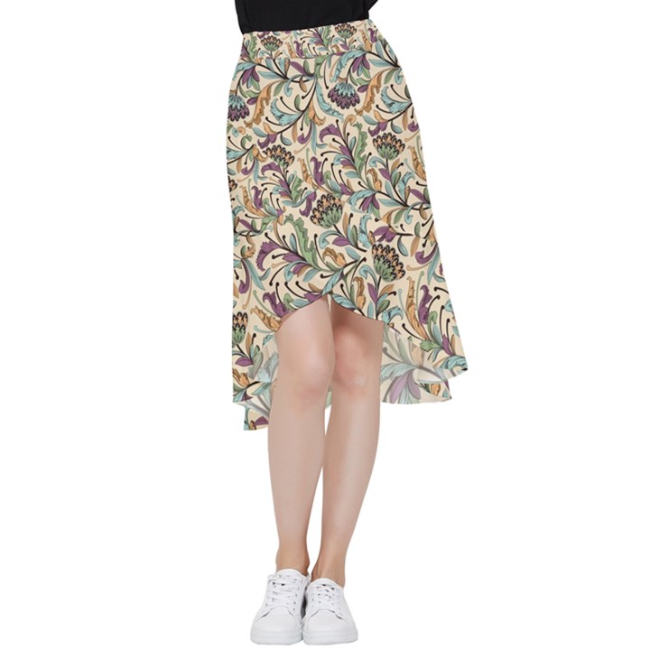 Wallpaper Floral Pattern Floral Wallpaper Background Frill Hi Low Chiffon Skirt