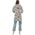 Wallpaper Floral Pattern Floral Wallpaper Background Women s Long Oversized Pullover Hoodie View2