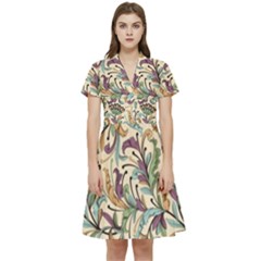 Wallpaper Floral Pattern Floral Wallpaper Background Short Sleeve Waist Detail Dress by Ravend