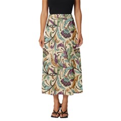 Wallpaper Floral Pattern Floral Wallpaper Background Classic Midi Chiffon Skirt