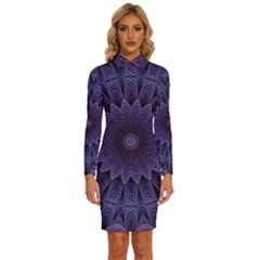 Shape Geometric Symmetrical Symmetry Long Sleeve Shirt Collar Bodycon Dress by Ravend