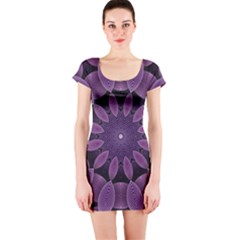 Shape Geometric Symmetrical Symmetry Wallpaper Short Sleeve Bodycon Dress by Ravend