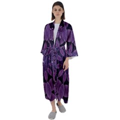 Shape Geometric Symmetrical Symmetry Wallpaper Maxi Satin Kimono by Ravend