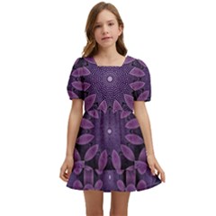 Shape Geometric Symmetrical Symmetry Wallpaper Kids  Short Sleeve Dolly Dress by Ravend