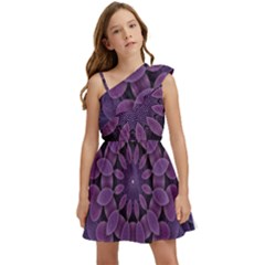 Shape Geometric Symmetrical Symmetry Wallpaper Kids  One Shoulder Party Dress by Ravend