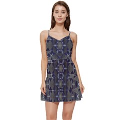 Kaleidoscope Geometric Pattern Geometric Shapes Short Frill Dress by Ravend