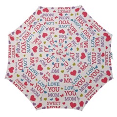 Love Mom Happy Mothers Day I Love Mom Graphic Straight Umbrellas by Ravend