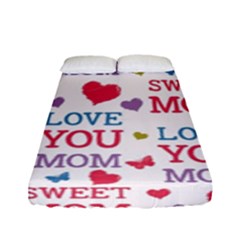 Love Mom Happy Mothers Day I Love Mom Graphic Fitted Sheet (full/ Double Size) by Ravend