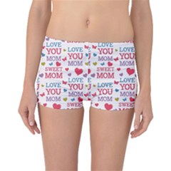 Love Mom Happy Mothers Day I Love Mom Graphic Boyleg Bikini Bottoms by Ravend