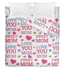 Love Mom Happy Mothers Day I Love Mom Graphic Duvet Cover Double Side (queen Size) by Ravend