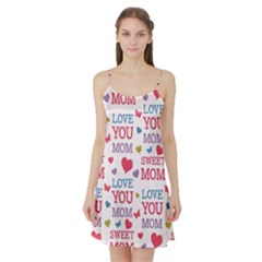 Love Mom Happy Mothers Day I Love Mom Graphic Satin Night Slip by Ravend