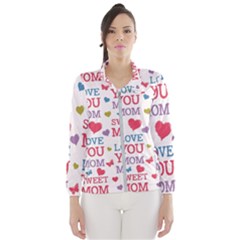 Love Mom Happy Mothers Day I Love Mom Graphic Women s Windbreaker by Ravend