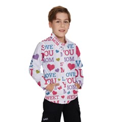 Love Mom Happy Mothers Day I Love Mom Graphic Kids  Windbreaker by Ravend