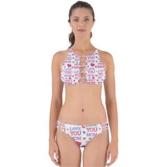 Love Mom Happy Mothers Day I Love Mom Graphic Perfectly Cut Out Bikini Set by Ravend