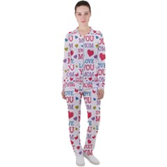 Love Mom Happy Mothers Day I Love Mom Graphic Casual Jacket And Pants Set