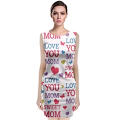 Love Mom Happy Mothers Day I Love Mom Graphic Sleeveless Velvet Midi Dress by Ravend