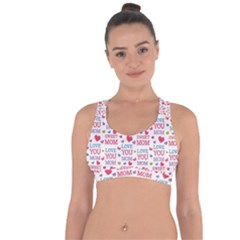 Love Mom Happy Mothers Day I Love Mom Graphic Cross String Back Sports Bra by Ravend