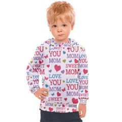 Love Mom Happy Mothers Day I Love Mom Graphic Kids  Hooded Pullover by Ravend