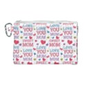 Love Mom Happy Mothers Day I Love Mom Graphic Canvas Cosmetic Bag (Large) View1