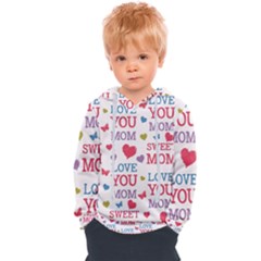 Love Mom Happy Mothers Day I Love Mom Graphic Kids  Overhead Hoodie by Ravend