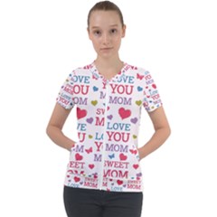 Love Mom Happy Mothers Day I Love Mom Graphic Short Sleeve Zip Up Jacket by Ravend