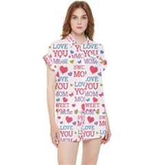 Love Mom Happy Mothers Day I Love Mom Graphic Chiffon Lounge Set by Ravend