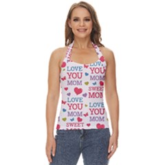 Love Mom Happy Mothers Day I Love Mom Graphic Basic Halter Top by Ravend