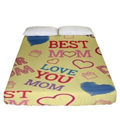 Love Mom Happy Mothers Day I Love Mom Graphic Pattern Fitted Sheet (king Size) by Ravend