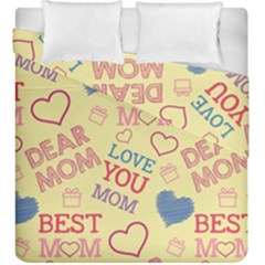 Love Mom Happy Mothers Day I Love Mom Graphic Pattern Duvet Cover Double Side (king Size) by Ravend