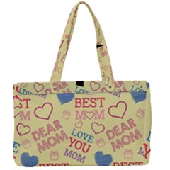 Love Mom Happy Mothers Day I Love Mom Graphic Pattern Canvas Work Bag by Ravend