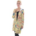 Love Mom Happy Mothers Day I Love Mom Graphic Pattern Hooded Pocket Cardigan View1