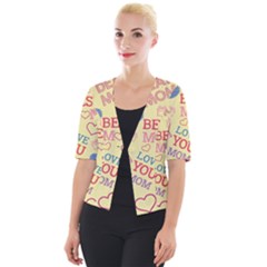 Love Mom Happy Mothers Day I Love Mom Graphic Pattern Cropped Button Cardigan by Ravend