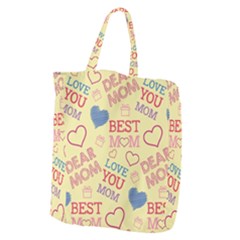 Love Mom Happy Mothers Day I Love Mom Graphic Pattern Giant Grocery Tote by Ravend