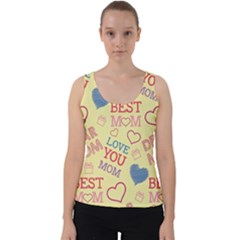 Love Mom Happy Mothers Day I Love Mom Graphic Pattern Velvet Tank Top by Ravend