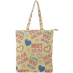 Love Mom Happy Mothers Day I Love Mom Graphic Pattern Double Zip Up Tote Bag by Ravend