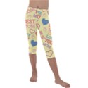 Love Mom Happy Mothers Day I Love Mom Graphic Pattern Kids  Lightweight Velour Capri Leggings  View1