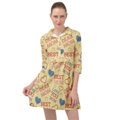 Love Mom Happy Mothers Day I Love Mom Graphic Pattern Mini Skater Shirt Dress by Ravend