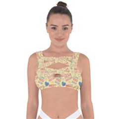 Love Mom Happy Mothers Day I Love Mom Graphic Pattern Bandaged Up Bikini Top by Ravend