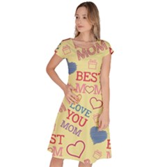 Love Mom Happy Mothers Day I Love Mom Graphic Pattern Classic Short Sleeve Dress by Ravend