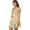 Love Mom Happy Mothers Day I Love Mom Graphic Pattern Ruffle Strap Babydoll Chiffon Dress View2