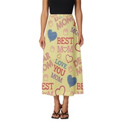 Love Mom Happy Mothers Day I Love Mom Graphic Pattern Classic Midi Chiffon Skirt