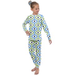 Geometric Pattern Eye Pattern Eyes Eye Print Kids  Long Sleeve Set  by Ravend