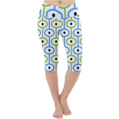 Geometric Pattern Eye Pattern Eyes Eye Print Lightweight Velour Cropped Yoga Leggings by Ravend